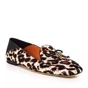 Tory Burch Size 6.5 Women's Leopard Print Calf Hair Apron Toe Loafers